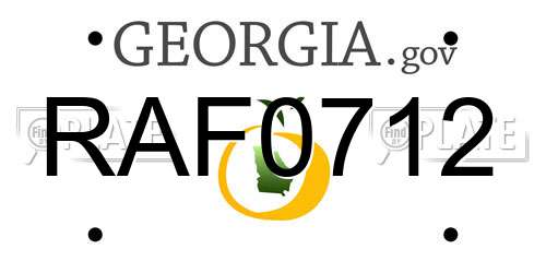 RAF0712 Georgia License Plate
