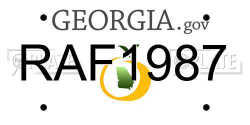 RAF1987 Georgia License Plate