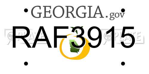 RAF3915 Georgia License Plate