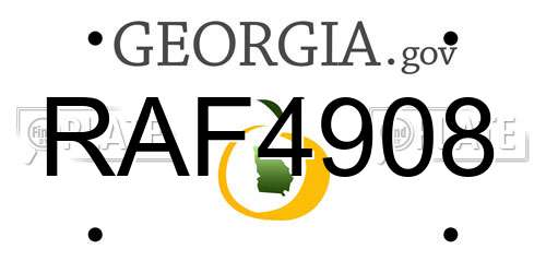 RAF4908 Georgia License Plate