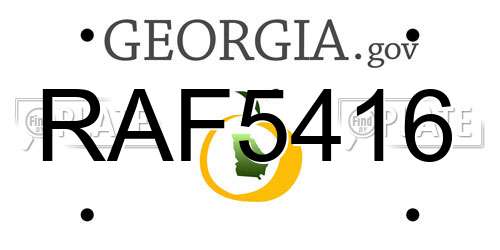 RAF5416 Georgia License Plate