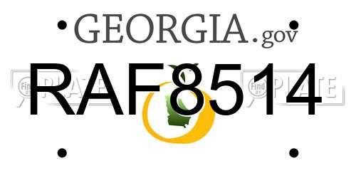 RAF8514 Georgia License Plate