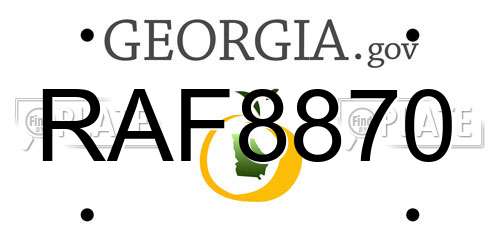 RAF8870 Georgia License Plate