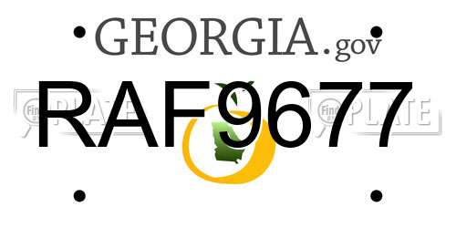 RAF9677 Georgia License Plate