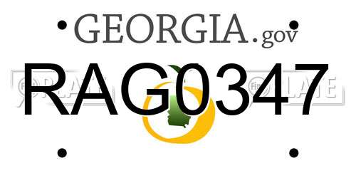 RAG0347 Georgia License Plate