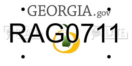 RAG0711 Georgia License Plate