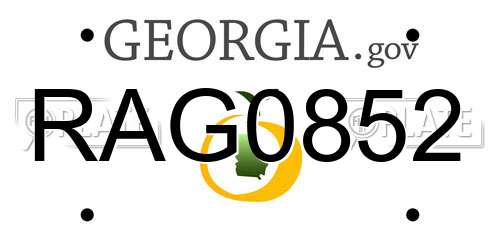 RAG0852 Georgia License Plate