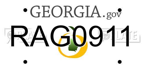 RAG0911 Georgia License Plate