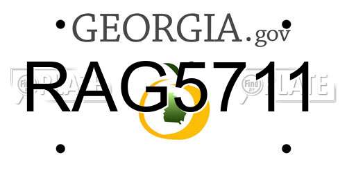 RAG5711 Georgia License Plate