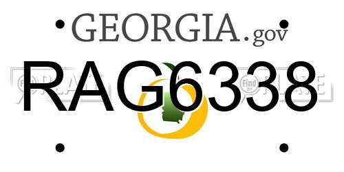 RAG6338 Georgia License Plate