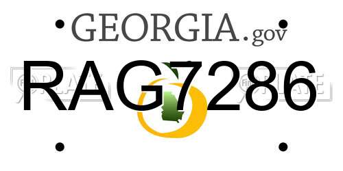 RAG7286 Georgia License Plate