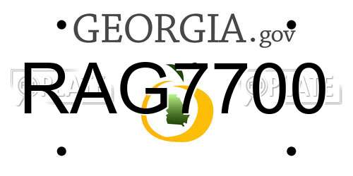 RAG7700 Georgia License Plate