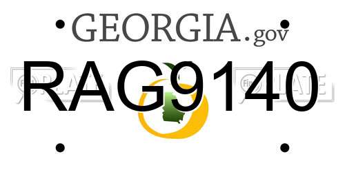 RAG9140 Georgia License Plate