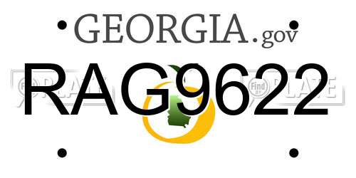 RAG9622 Georgia License Plate