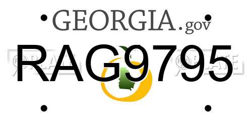 RAG9795 Georgia License Plate