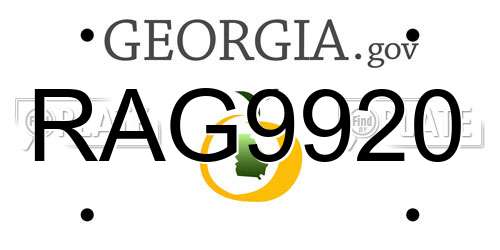 RAG9920 Georgia License Plate
