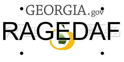 RAGEDAF Georgia License Plate