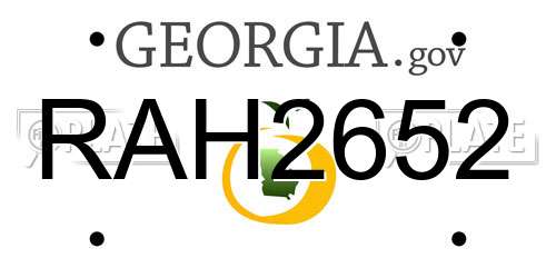 RAH2652 Georgia License Plate
