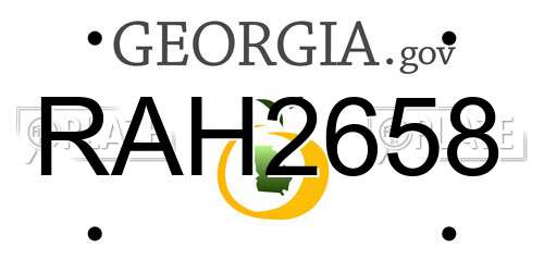 RAH2658 Georgia License Plate
