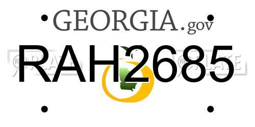 RAH2685 Georgia License Plate