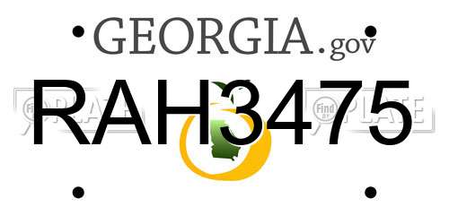 RAH3475 Georgia License Plate