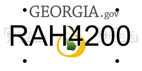 RAH4200 Georgia License Plate