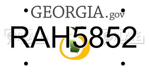 RAH5852 Georgia License Plate