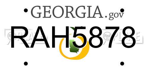 RAH5878 Georgia License Plate