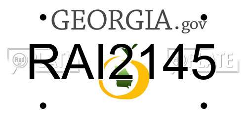 RAI2145 Georgia License Plate