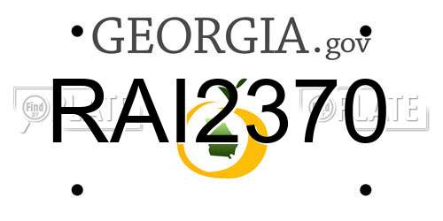 RAI2370 Georgia License Plate