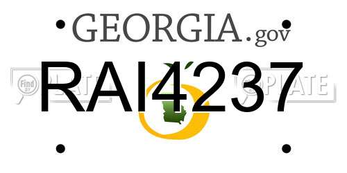 RAI4237 Georgia License Plate