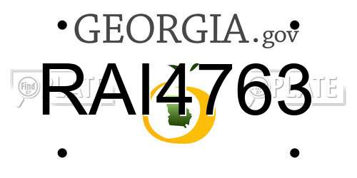 RAI4763 Georgia License Plate