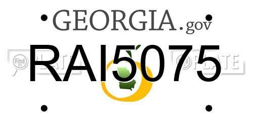 RAI5075 Georgia License Plate
