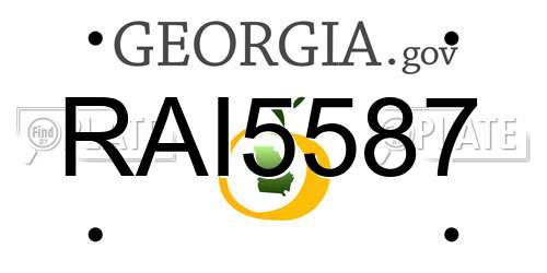 RAI5587 Georgia License Plate