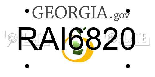 RAI6820 Georgia License Plate