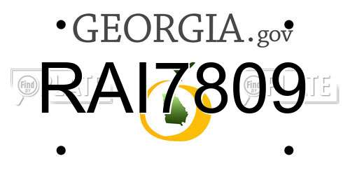 RAI7809 Georgia License Plate