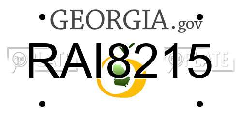 RAI8215 Georgia License Plate