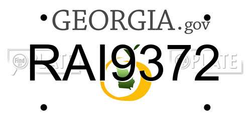 RAI9372 Georgia License Plate