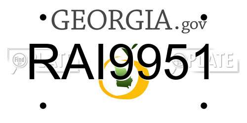 RAI9951 Georgia License Plate