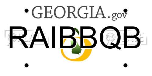 RAIBBQB Georgia License Plate