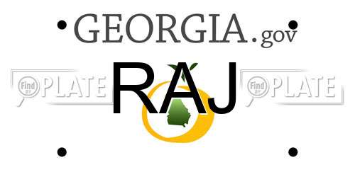 RAJ Georgia License Plate