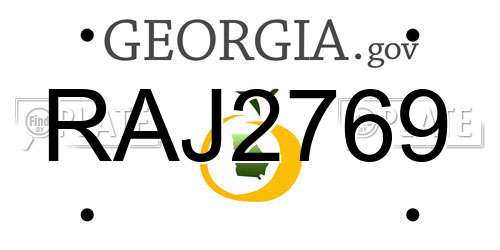 RAJ2769 Georgia License Plate