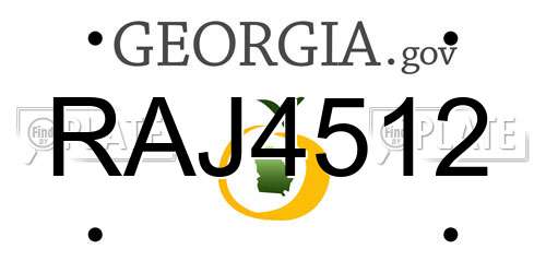 RAJ4512 Georgia License Plate