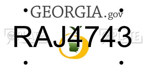 RAJ4743 Georgia License Plate