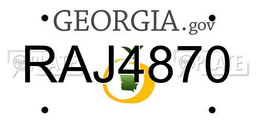 RAJ4870 Georgia License Plate