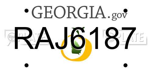 RAJ6187 Georgia License Plate