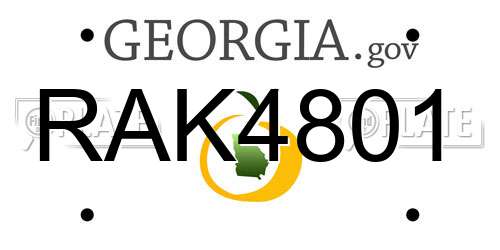 RAK4801 Georgia License Plate