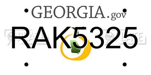 RAK5325 Georgia License Plate