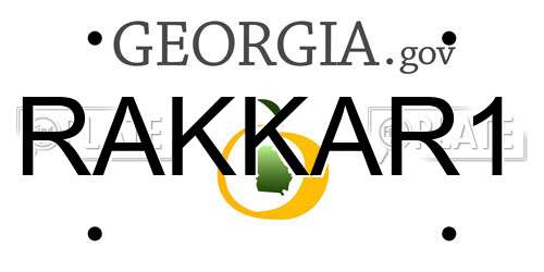 RAKKAR1 Georgia License Plate
