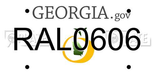 RAL0606 Georgia License Plate